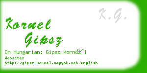 kornel gipsz business card